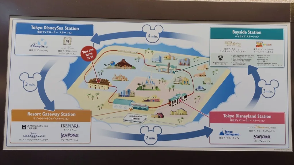 ディズニーリゾートラインの路線図