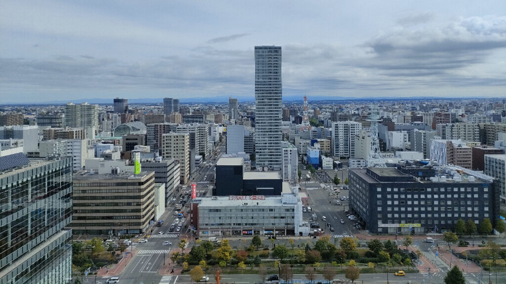 札幌市役所展望回廊から見た中央バスターミナル