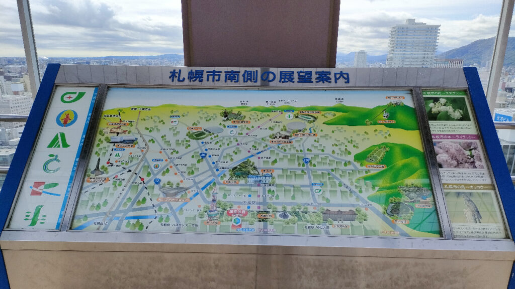 札幌市役所展望回廊 南側の眺めの案内板