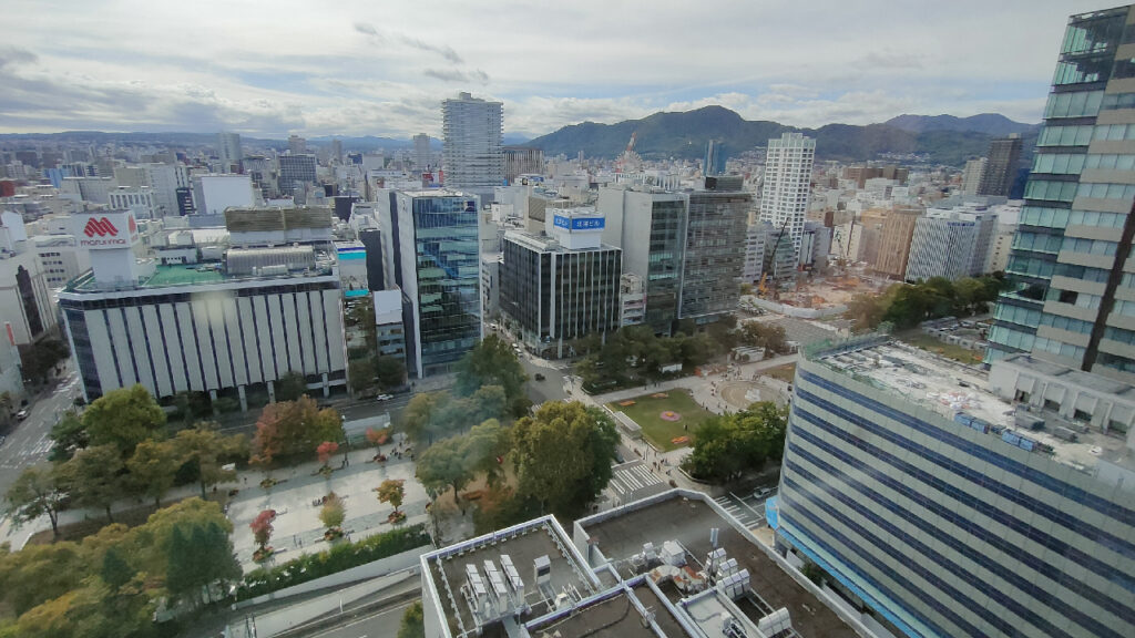 札幌市役所展望回廊から見た大通公園