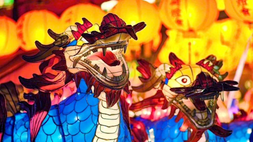 長崎ランタンフェスティバルの龍の灯篭