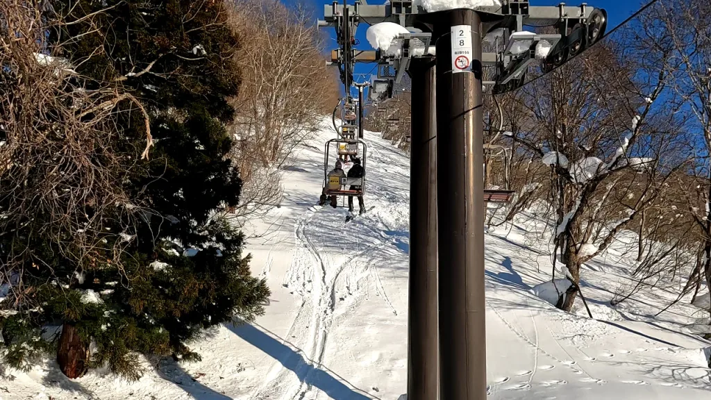 湯沢中里スノーリゾートの第2リフトからの眺め