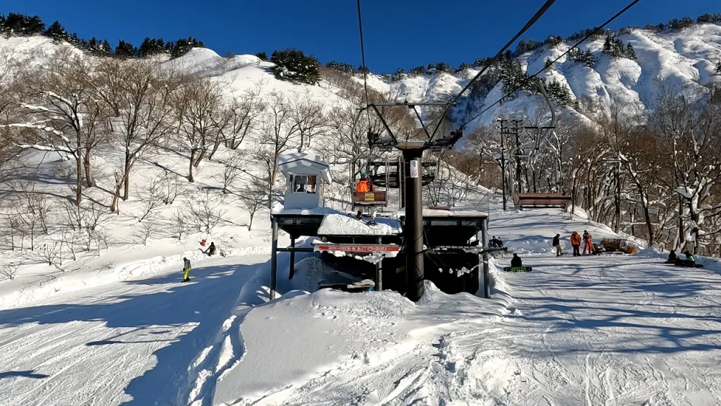 湯沢中里スノーリゾートの第3リフトの降り場